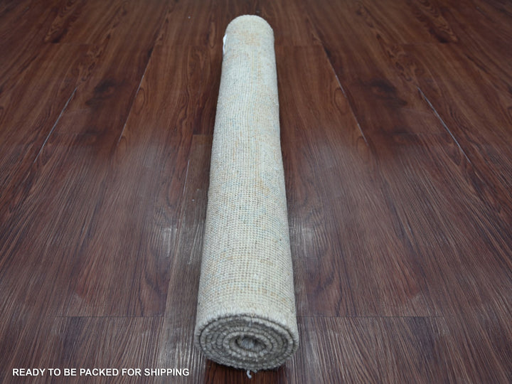 2'11" x 5'11" New Hand Knotted Grey Wool Runner Oriental Rug - MOA10222028