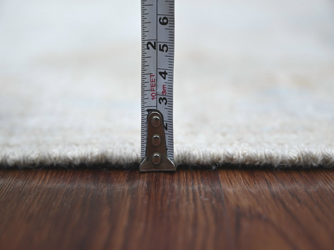 2'11" x 5'11" New Hand Knotted Grey Wool Runner Oriental Rug - MOA10222028