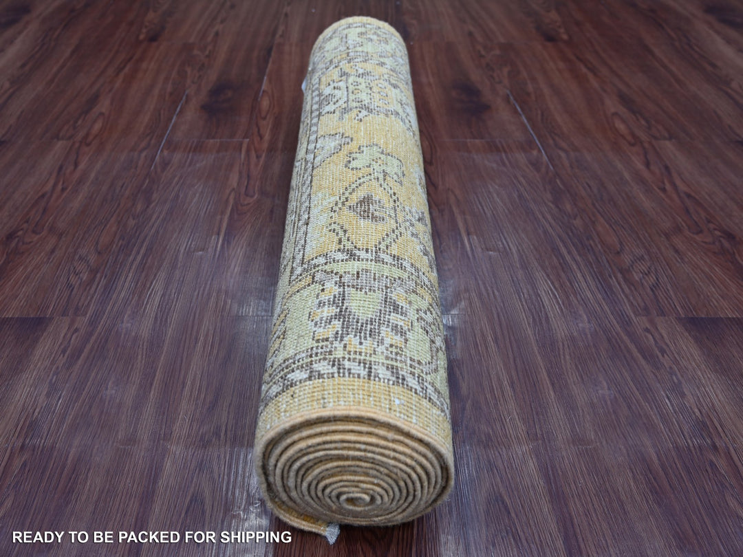 2'11" x 13'6" New Hand Knotted Brown Wool Runner Oriental Rug - MOA10222030