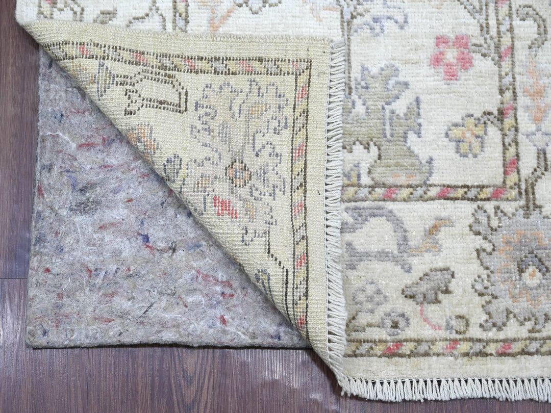 2'9" x 15'8" New Hand Knotted Ivory Wool Runner Oriental Rug - MOA10222031