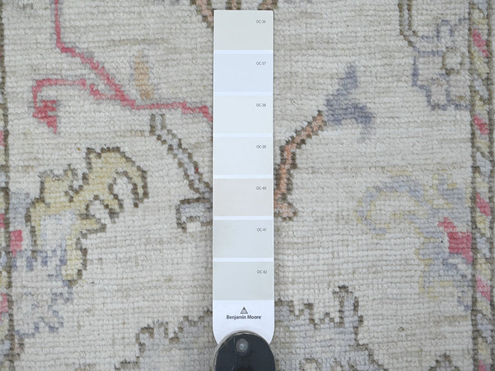 2'9" x 15'8" New Hand Knotted Ivory Wool Runner Oriental Rug - MOA10222031