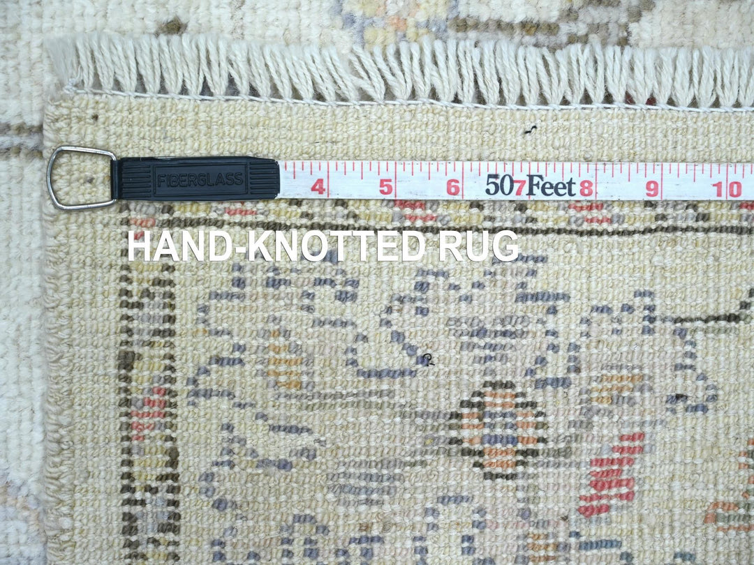 2'9" x 15'8" New Hand Knotted Ivory Wool Runner Oriental Rug - MOA10222031