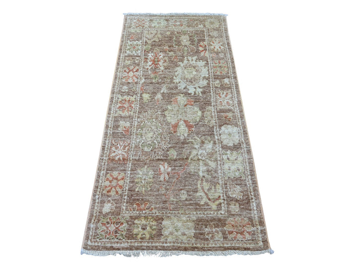 2'10" x 5'11" New Hand Knotted Brown Wool Runner Oriental Rug - MOA10222033