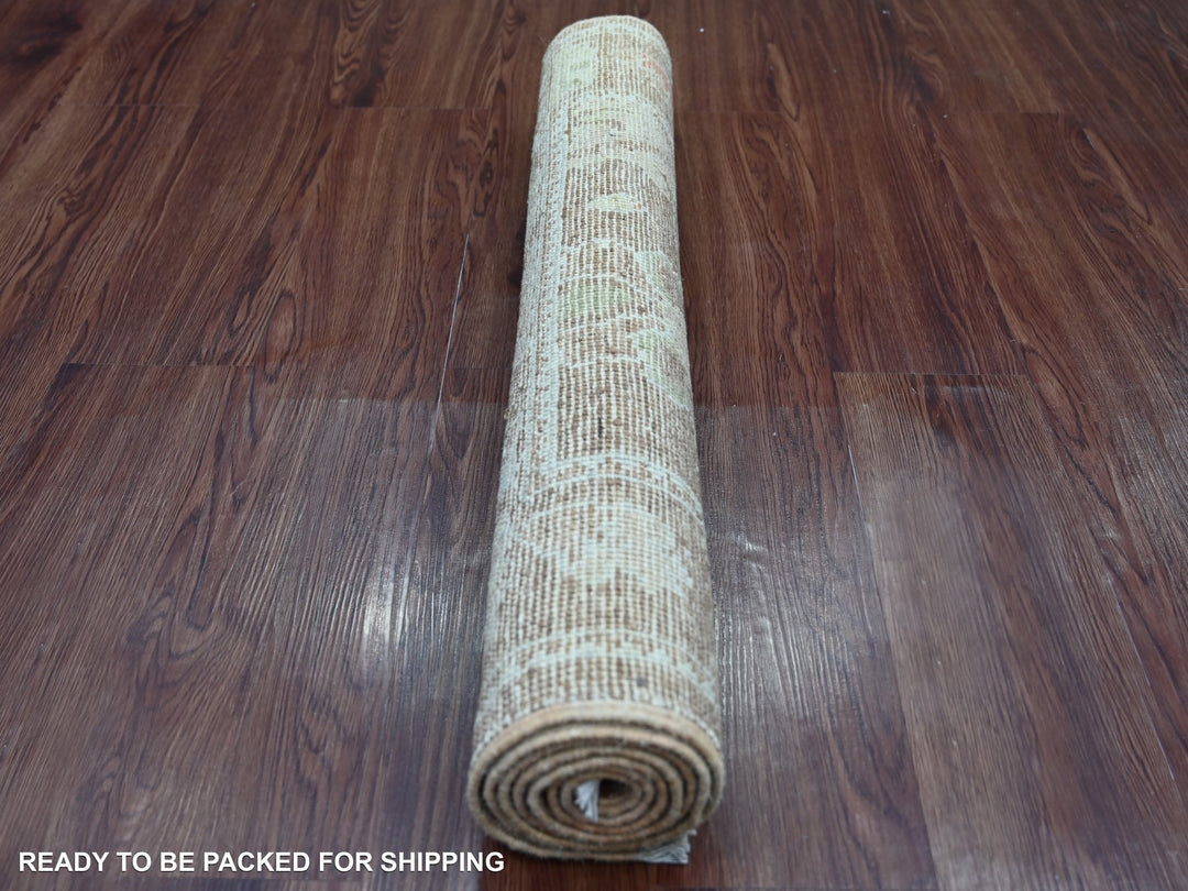 2'10" x 5'11" New Hand Knotted Brown Wool Runner Oriental Rug - MOA10222033