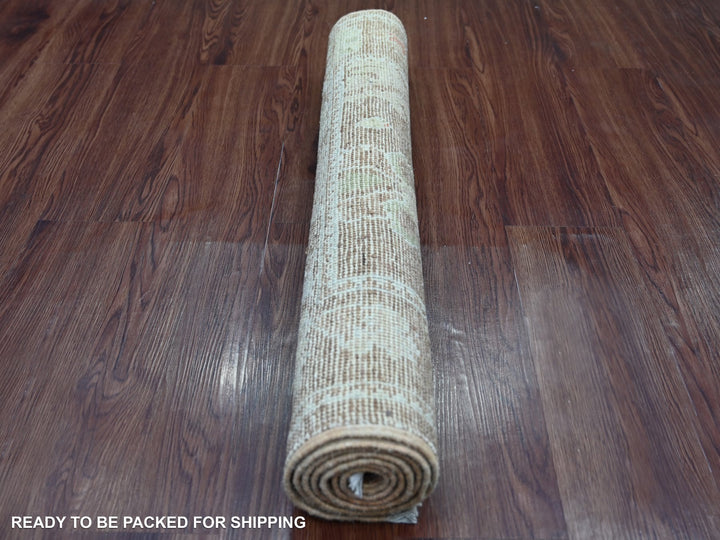 2'10" x 5'11" New Hand Knotted Brown Wool Runner Oriental Rug - MOA10222033