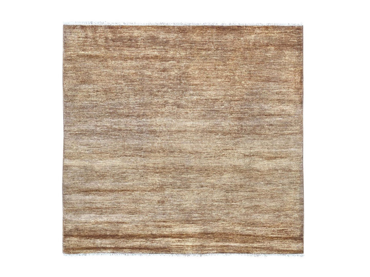 5'8" x 5'10" New Hand Knotted Brown Wool Square Oriental Rug - MOA10222034