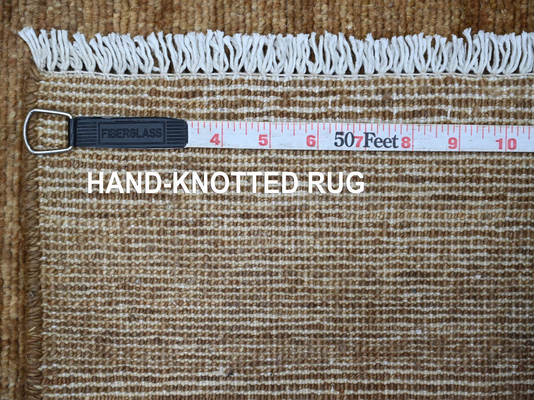 5'8" x 5'10" New Hand Knotted Brown Wool Square Oriental Rug - MOA10222034