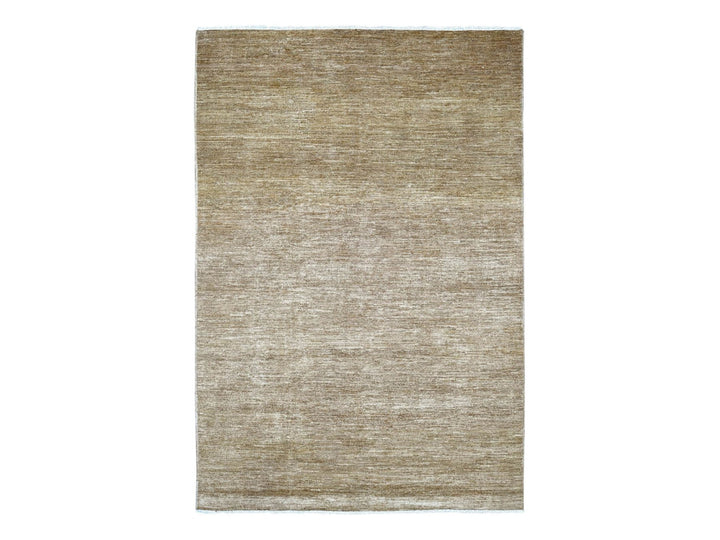 6'0" x 8'9" New Hand Knotted Brown Wool Rectangle Oriental Rug - MOA10222035