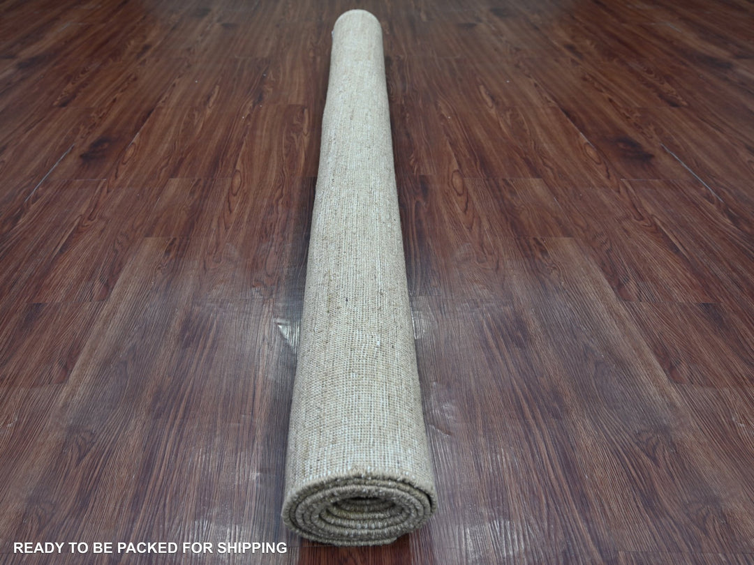 6'0" x 8'9" New Hand Knotted Brown Wool Rectangle Oriental Rug - MOA10222035