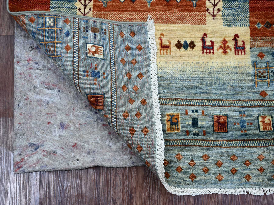 2'6" x 7'1" New Hand Knotted Blue Wool Runner Oriental Rug - MOA10222036
