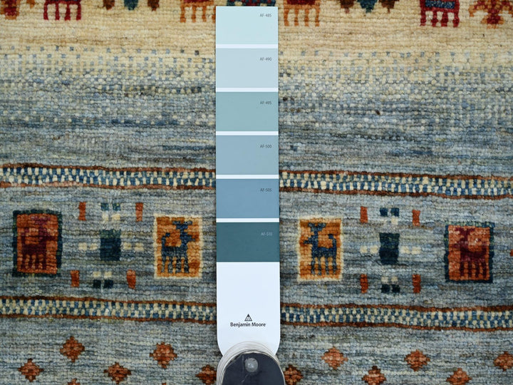 2'6" x 7'1" New Hand Knotted Blue Wool Runner Oriental Rug - MOA10222036