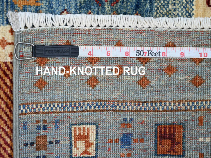 2'6" x 7'1" New Hand Knotted Blue Wool Runner Oriental Rug - MOA10222036