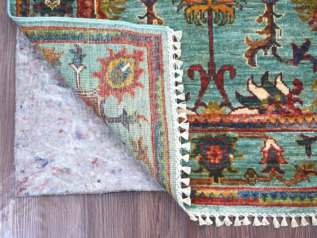 2'7" x 4'5" New Hand Knotted Blue Wool Rectangle Oriental Rug - MOA10222037