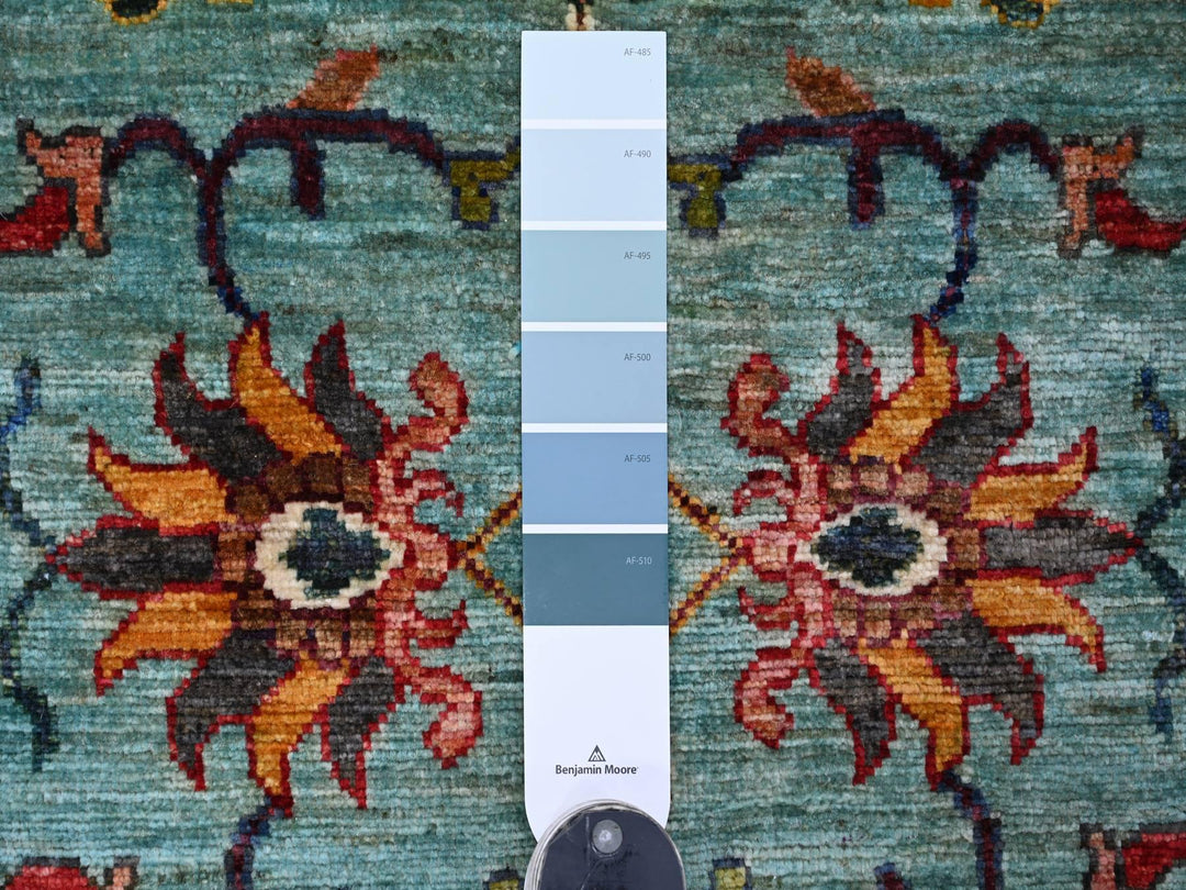 2'7" x 4'5" New Hand Knotted Blue Wool Rectangle Oriental Rug - MOA10222037
