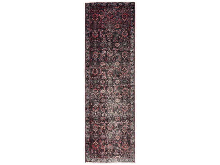 2'7" x 8'7" Vintage Hand Knotted Brown Wool Runner Oriental Rug - MOA1022203