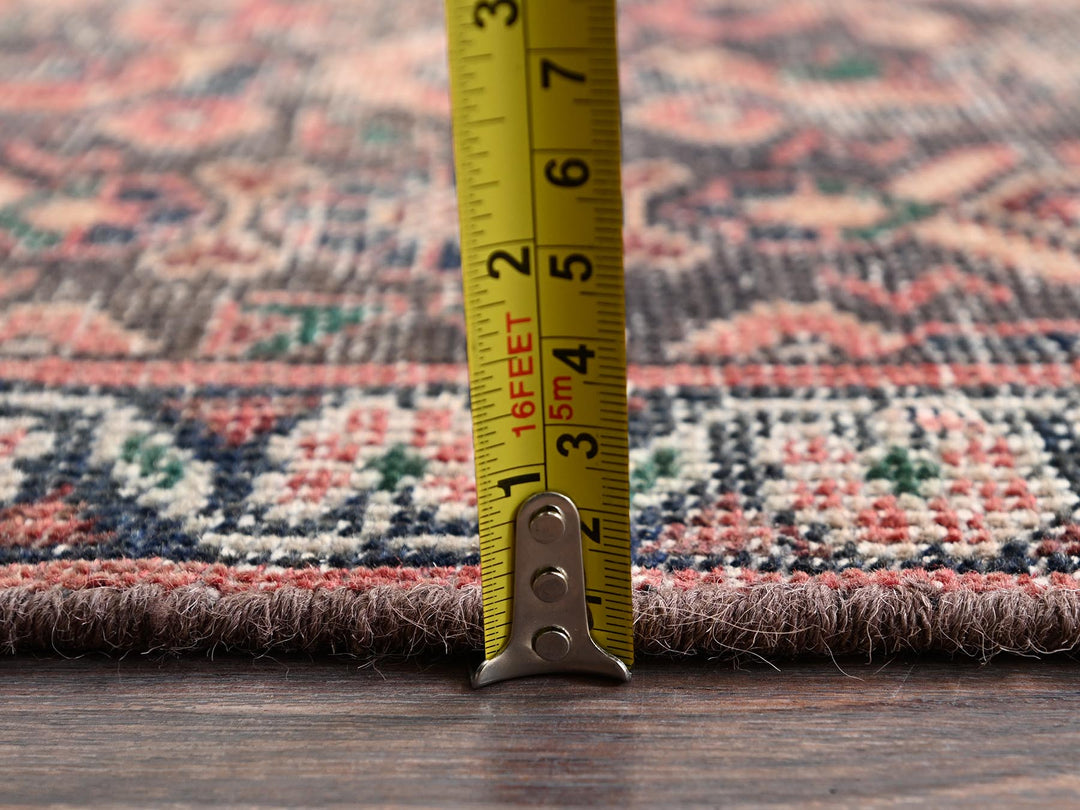 2'7" x 8'7" Vintage Hand Knotted Brown Wool Runner Oriental Rug - MOA1022203