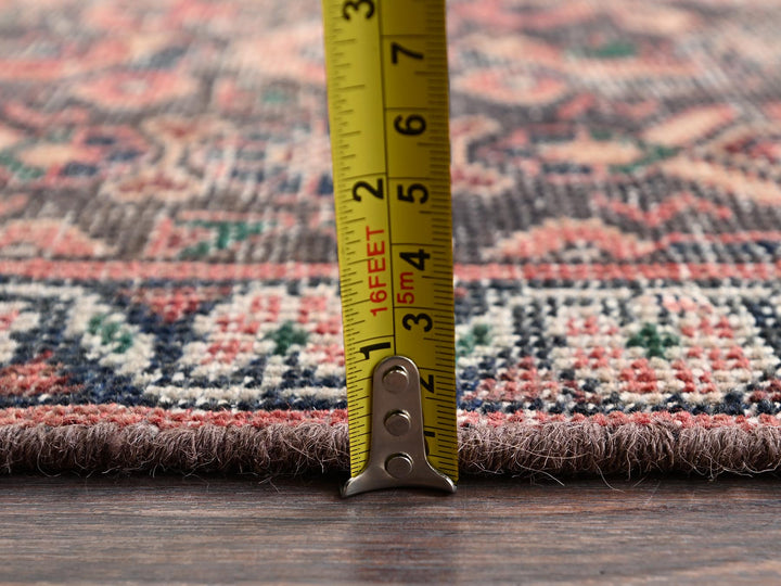 2'7" x 8'7" Vintage Hand Knotted Brown Wool Runner Oriental Rug - MOA1022203