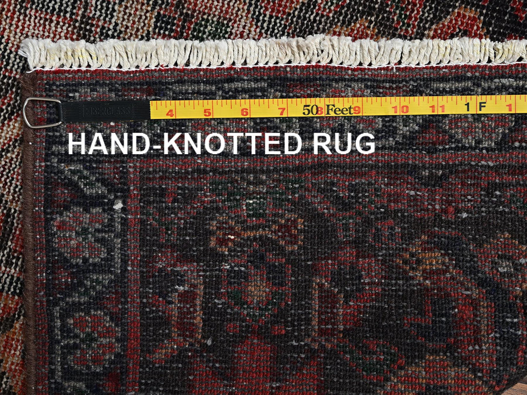 2'7" x 8'7" Vintage Hand Knotted Brown Wool Runner Oriental Rug - MOA1022203