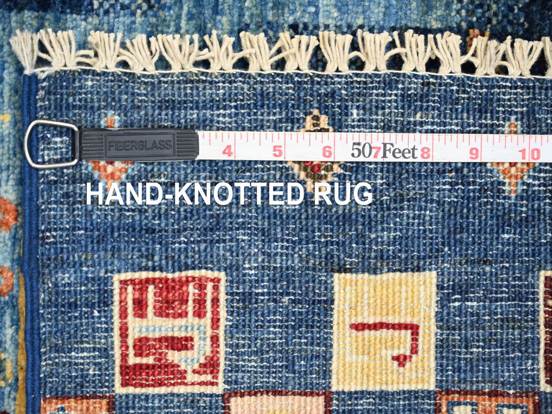 2'9" x 9'7" New Hand Knotted Blue Wool Runner Oriental Rug - MOA10222042