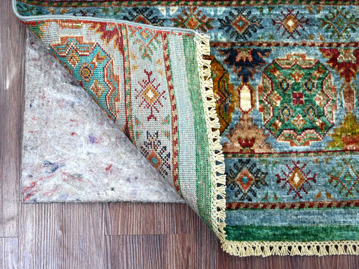 2'8" x 3'11" New Hand Knotted Blue Wool Rectangle Oriental Rug - MOA10222043