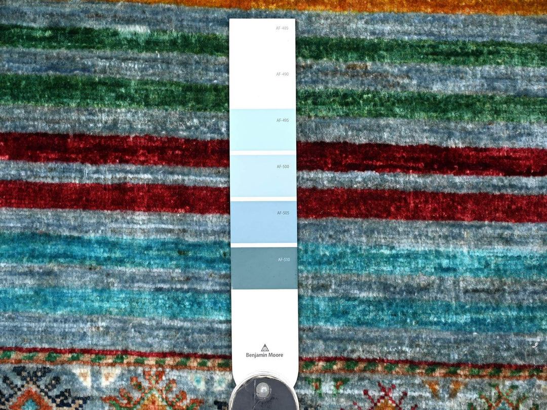 2'8" x 3'11" New Hand Knotted Blue Wool Rectangle Oriental Rug - MOA10222043