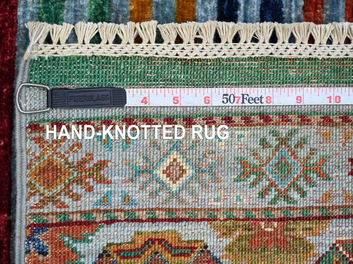2'8" x 3'11" New Hand Knotted Blue Wool Rectangle Oriental Rug - MOA10222043