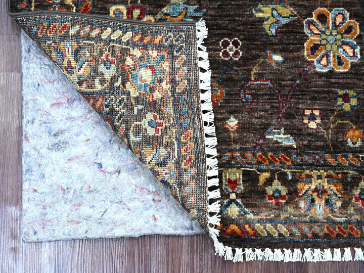 2'9" x 3'10" New Hand Knotted Brown Wool Rectangle Oriental Rug - MOA10222044