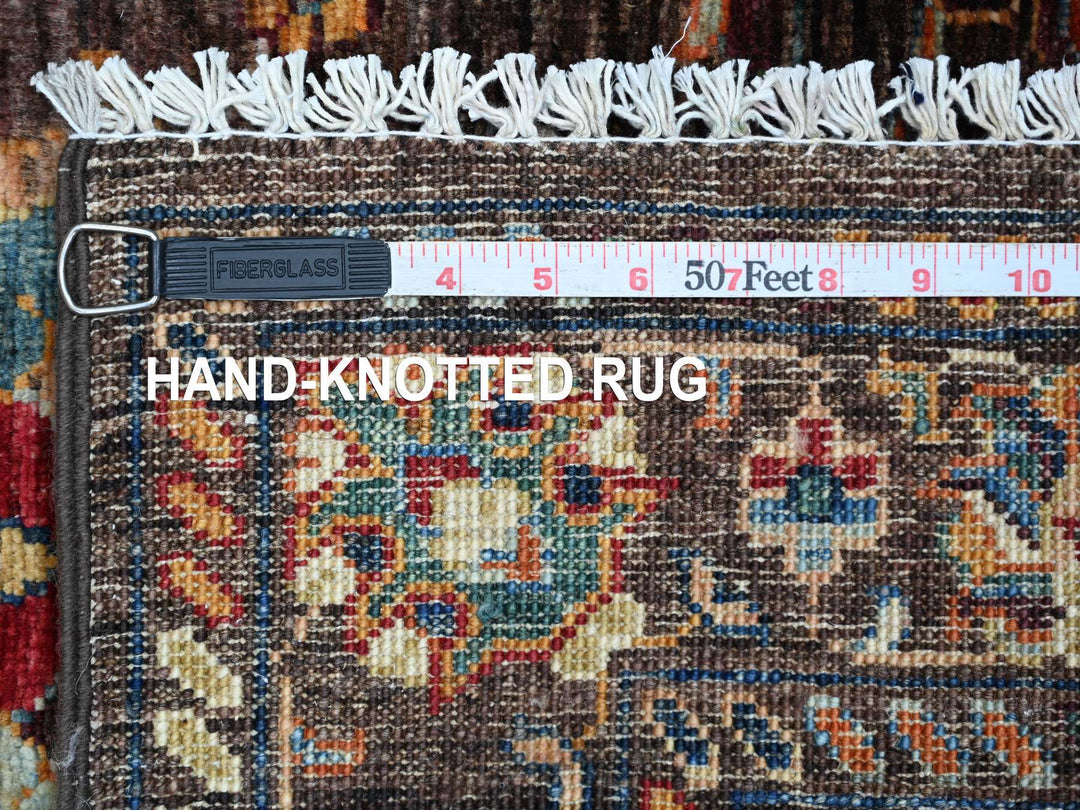 2'9" x 3'10" New Hand Knotted Brown Wool Rectangle Oriental Rug - MOA10222044