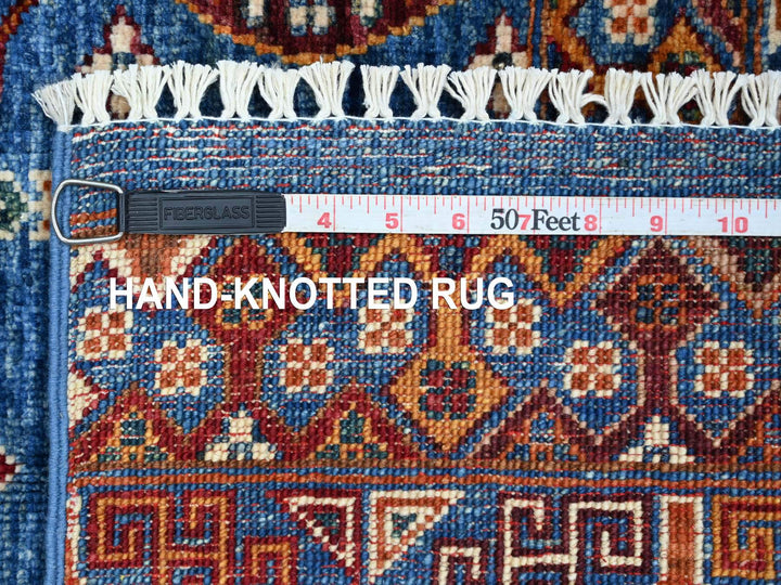 2'11" x 4'0" New Hand Knotted Blue Wool Rectangle Oriental Rug - MOA10222046