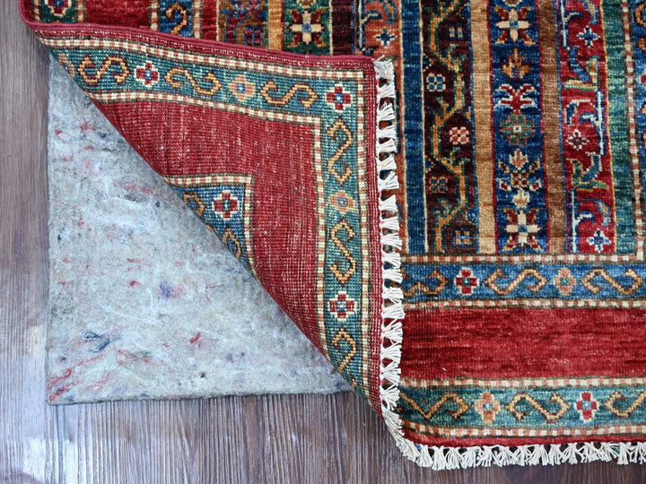 2'9" x 3'11" New Hand Knotted Red Wool Rectangle Oriental Rug - MOA10222047