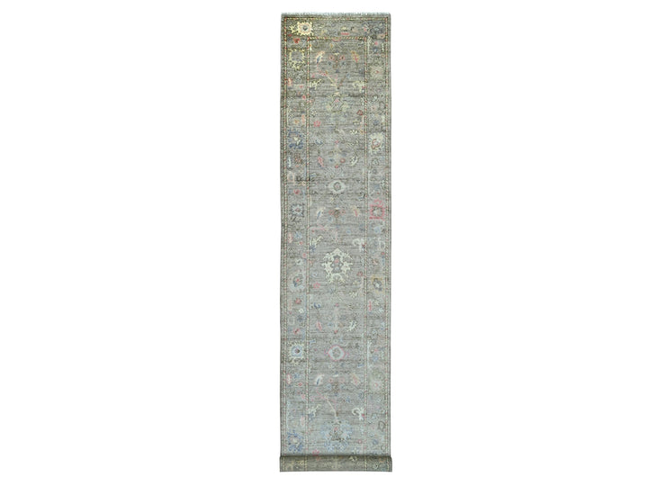 2'10" x 17'4" New Hand Knotted Brown Wool Runner Oriental Rug - MOA10222051