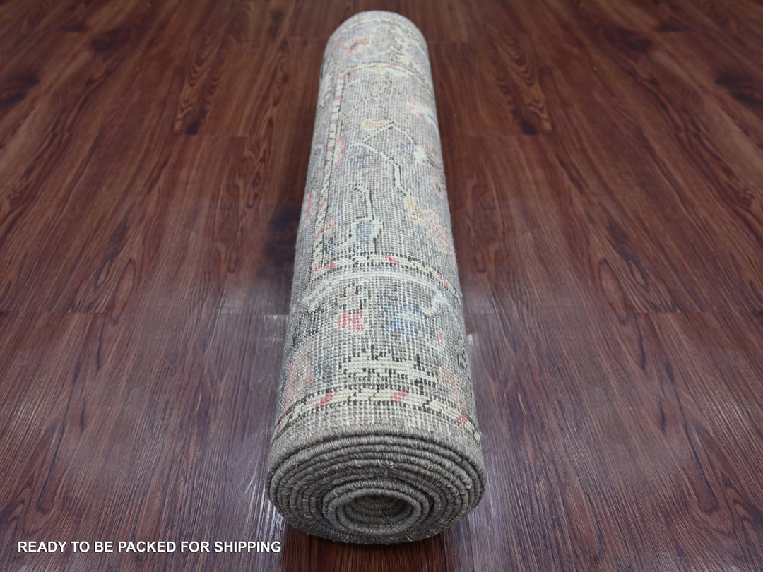 2'10" x 17'4" New Hand Knotted Brown Wool Runner Oriental Rug - MOA10222051