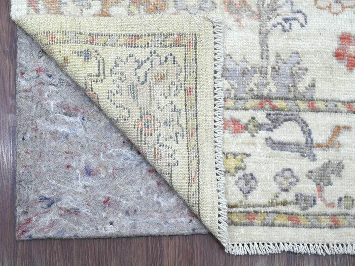 2'10" x 20'7" New Hand Knotted Ivory Wool Runner Oriental Rug - MOA10222052