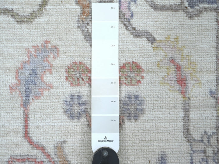 2'10" x 20'7" New Hand Knotted Ivory Wool Runner Oriental Rug - MOA10222052