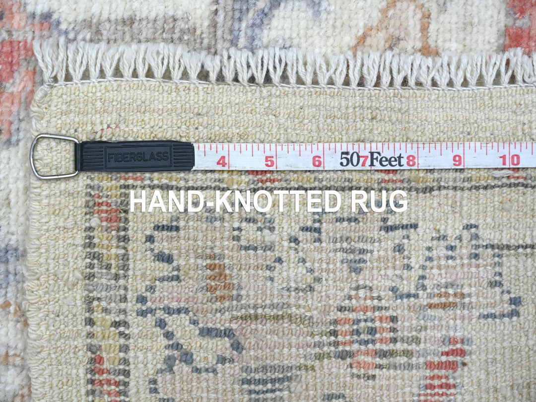 2'10" x 20'7" New Hand Knotted Ivory Wool Runner Oriental Rug - MOA10222052
