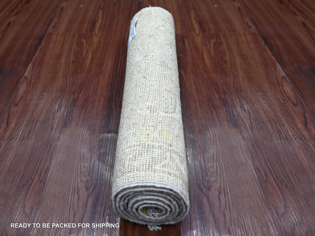 2'1" x 5'11" New Hand Knotted Brown Wool Runner Oriental Rug - MOA10222053