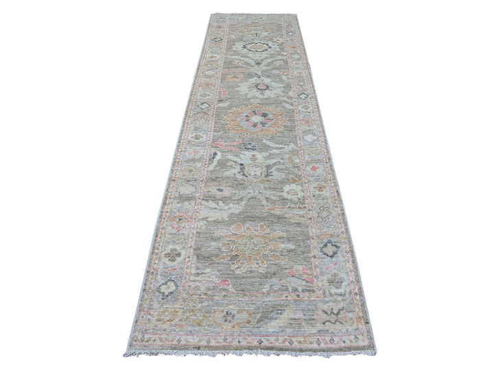 3'1" x 11'7" New Hand Knotted Brown Wool Runner Oriental Rug - MOA10222054