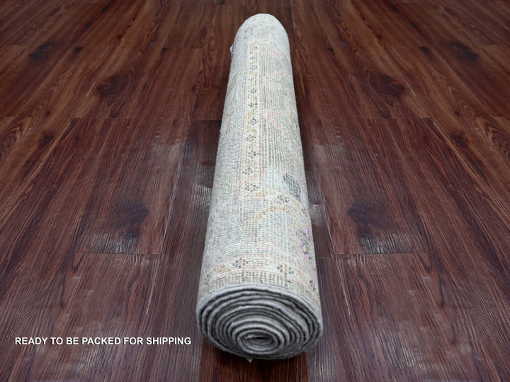 3'1" x 11'7" New Hand Knotted Brown Wool Runner Oriental Rug - MOA10222054