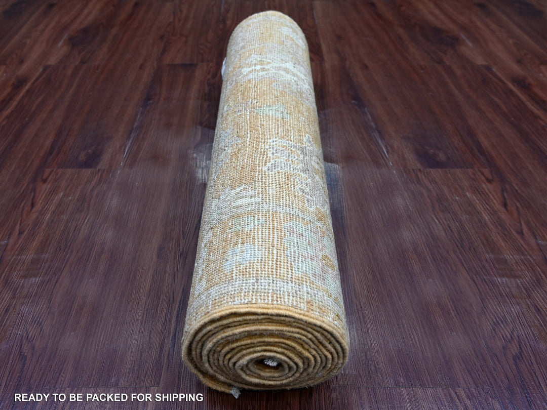 2'7" x 13'5" New Hand Knotted Brown Wool Runner Oriental Rug - MOA10222055
