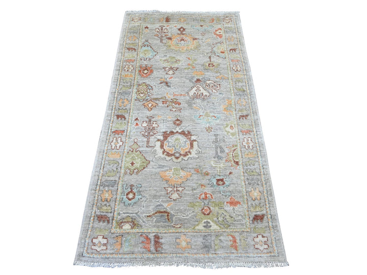 3'0" x 5'11" New Hand Knotted Grey Wool Runner Oriental Rug - MOA10222057