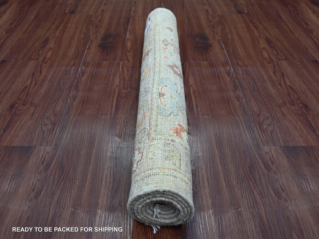 3'0" x 5'11" New Hand Knotted Grey Wool Runner Oriental Rug - MOA10222057