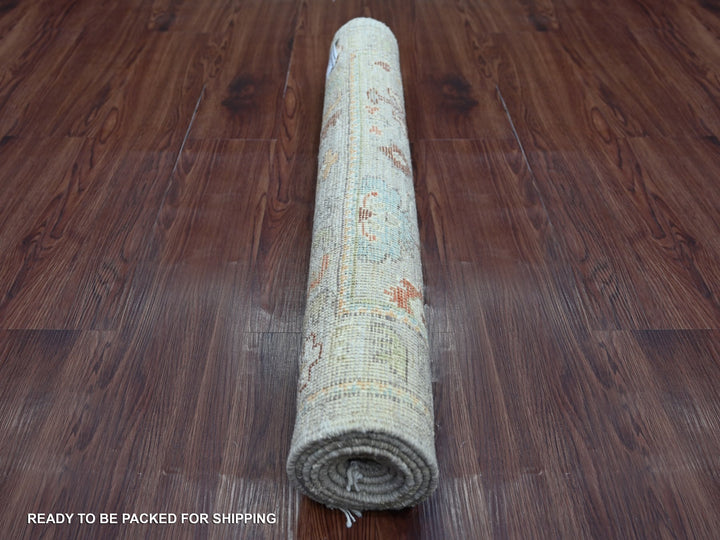 3'0" x 5'11" New Hand Knotted Grey Wool Runner Oriental Rug - MOA10222057