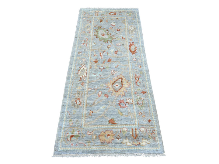 2'8" x 5'11" New Hand Knotted Blue Wool Runner Oriental Rug - MOA10222058