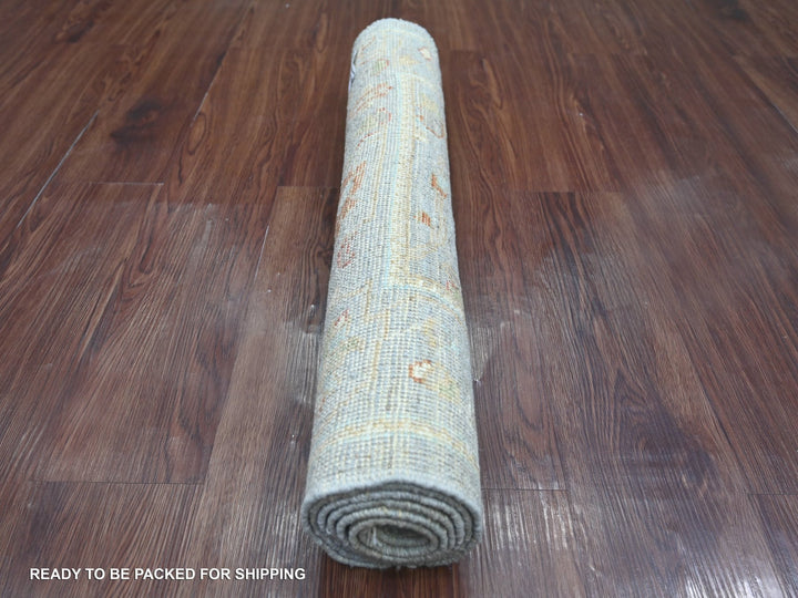 2'8" x 5'11" New Hand Knotted Blue Wool Runner Oriental Rug - MOA10222058