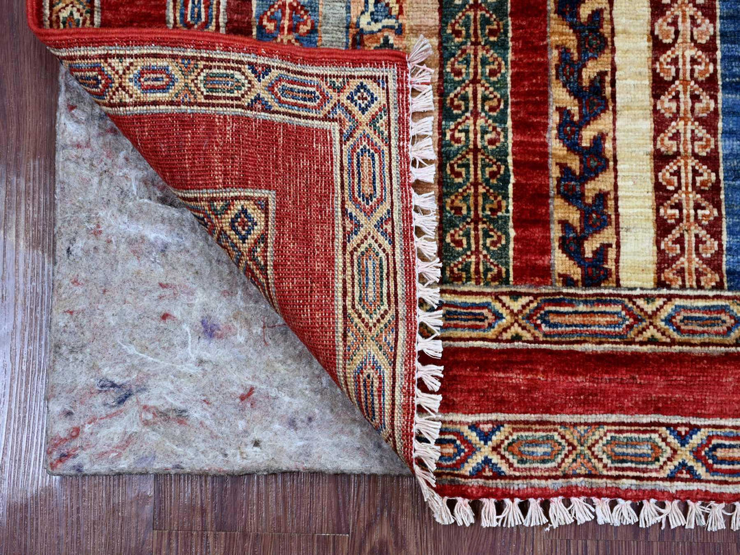 2'11" x 3'9" New Hand Knotted Red Wool Rectangle Oriental Rug - MOA10222059