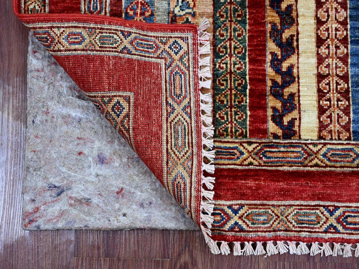 2'11" x 3'9" New Hand Knotted Red Wool Rectangle Oriental Rug - MOA10222059