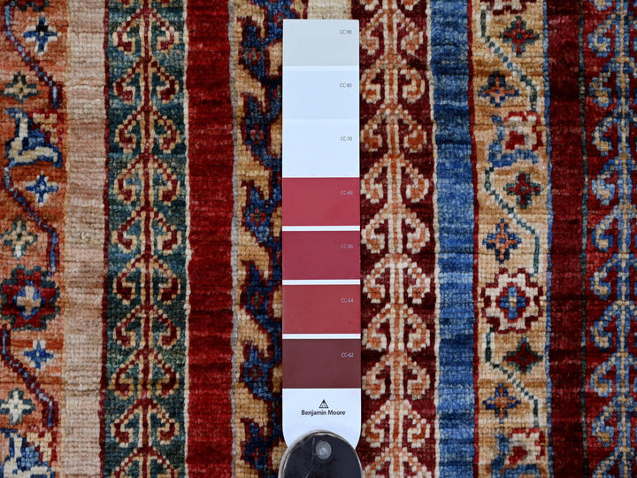 2'11" x 3'9" New Hand Knotted Red Wool Rectangle Oriental Rug - MOA10222059