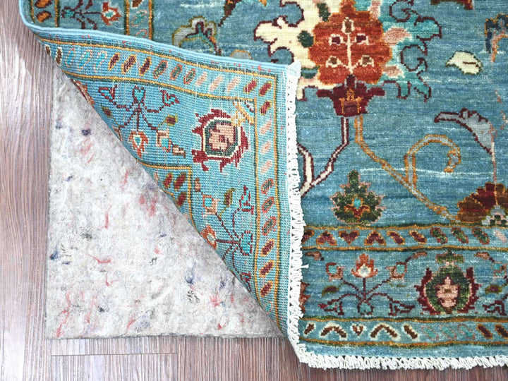 2'8" x 3'9" New Hand Knotted Blue Wool Rectangle Oriental Rug - MOA10222060