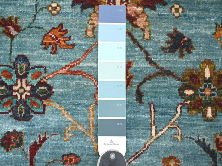 2'8" x 3'9" New Hand Knotted Blue Wool Rectangle Oriental Rug - MOA10222060