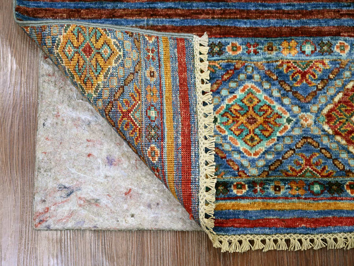 2'9" x 3'8" New Hand Knotted Blue Wool Rectangle Oriental Rug - MOA10222061